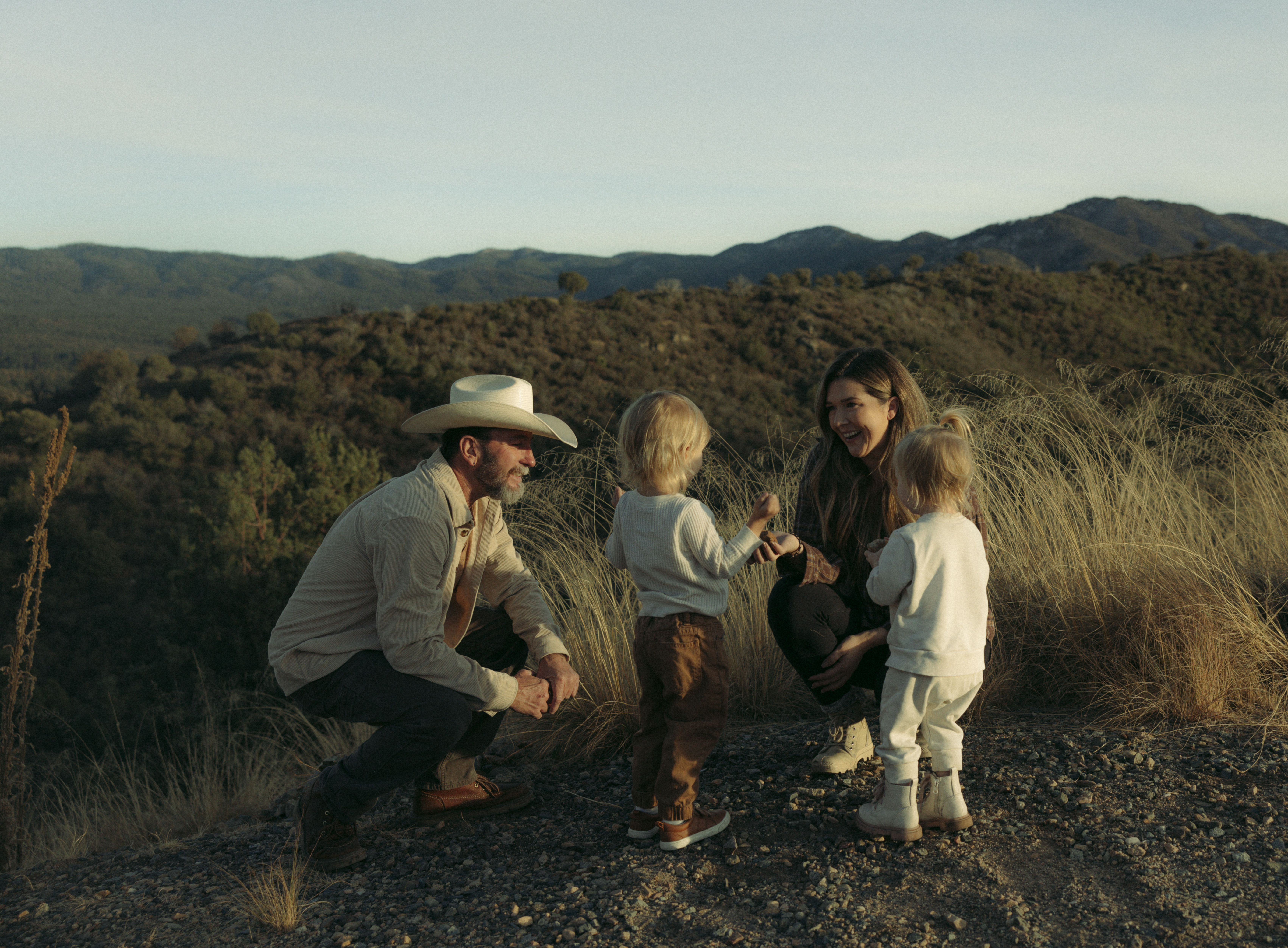 A candid family moment in the hills